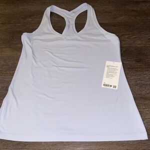 Lululemon Cool Racerback Tank Top Nulu light blue size 14 like new feathered